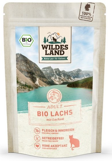 Wildes Land Cat Bio Lachs Pur saszetka 85g Wildes Land Cat Bio Lachs Pur saszetka 85g