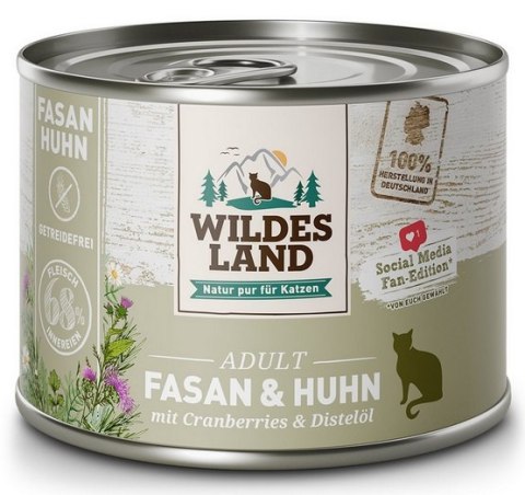 Wildes Land Cat Classic Adult Fasan & Huhn puszka 200g Wildes Land Cat Classic Adult Fasan & Huhn puszka 200g