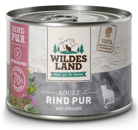 Wildes Land Cat Classic Adult Rind Pur puszka 200g Wildes Land Cat Classic Adult Rind Pur puszka 200g