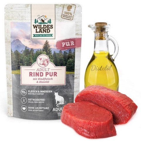 Wildes Land Cat Classic Adult Rind Pur saszetka 100g Wildes Land Cat Classic Adult Rind Pur saszetka 100g