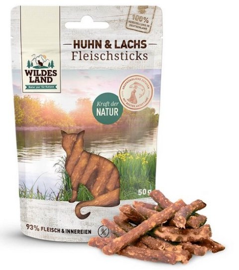 Wildes Land Cat Fleischsticks Huhn & Lachs 50g Wildes Land Cat Fleischsticks Huhn & Lachs 50g