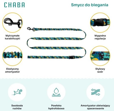 CHABA Smycz z amortyzatorem do biegania Story III L 25mm/280cm Carnival CHABA Smycz z amortyzatorem do biegania Story III L 25mm/280cm Carnival