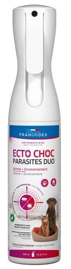Francodex Ecto Choc Parasites Duo Mgiełka przeciwpasożytnicza dla psów i kotów 290ml Francodex Ecto Choc Parasites Duo Mgiełka przeciwpasożytnicza dla psów i kotów 290ml