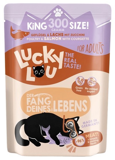 Lucky Lou Lifestage Adult Drób i łosoś saszetka 300g Lucky Lou Lifestage Adult Drób i łosoś saszetka 300g