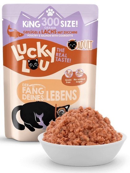 Lucky Lou Lifestage Adult Drób i łosoś saszetka 300g Lucky Lou Lifestage Adult Drób i łosoś saszetka 300g