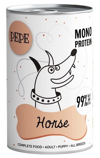 Paka Zwierzaka PEPE Horse (koń) puszka 400g Paka Zwierzaka PEPE Horse (koń) puszka 400g