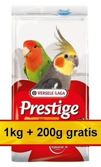 Versele-Laga Prestige Big Parakeets średnia papuga (nimfa, nierozłączka) 1,2kg (1+0,2kg gratis) Versele-Laga Prestige Big Parakeets średnia papuga (nimfa, nierozłączka) 1,2kg (1+0,2kg gratis)