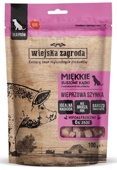Wiejska Zagroda Przysmak Kąski - wieprzowa szynka 100g Wiejska Zagroda Przysmak Kąski - wieprzowa szynka 100g