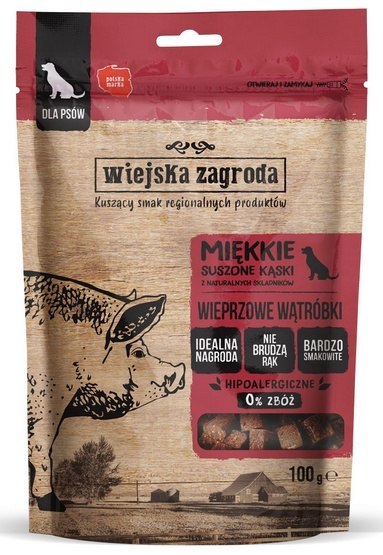 Wiejska Zagroda Przysmak Kąski - wieprzowe wątóbki 100g Wiejska Zagroda Przysmak Kąski - wieprzowe wątóbki 100g