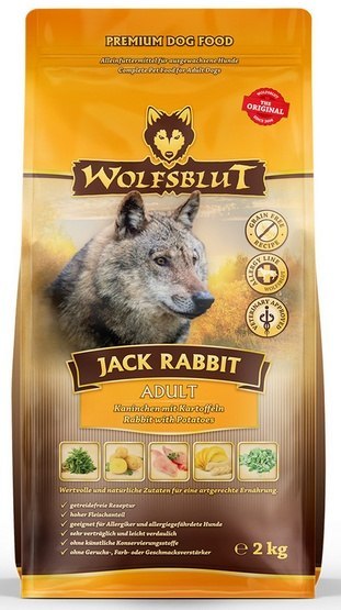 Wolfsblut Dog Jack Rabbit - królik, zając i bataty 2kg Wolfsblut Dog Jack Rabbit - królik, zając i bataty 2kg