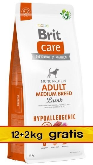 Brit Care Hypoallergenic Adult Medium Lamb 14kg (12+2kg gratis) Brit Care Hypoallergenic Adult Medium Lamb 14kg (12+2kg gratis)