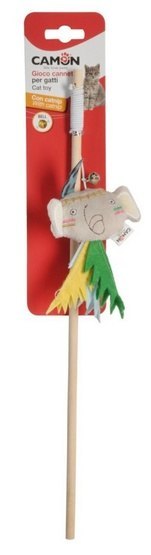 Camon Cat Toy Wędka drewniana z dzwonkiem i kocimiętką indian Camon Cat Toy Wędka drewniana z dzwonkiem i kocimiętką indian
