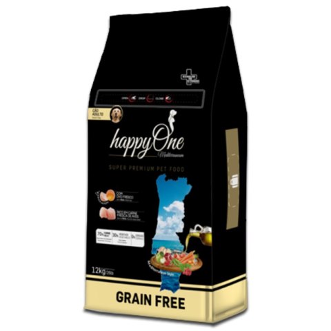 HappyOne Grain-Free Mediterraneum Adult dla psów dorosłych Super Premium 12Kg HappyOne Grain-Free Mediterraneum Adult dla psów dorosłych Super Premium 12Kg
