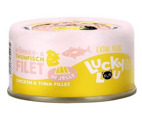 Lucky Lou Extrafood Tuńczyk i kurczak w galaretce puszka 70g Lucky Lou Extrafood Tuńczyk i kurczak w galaretce puszka 70g