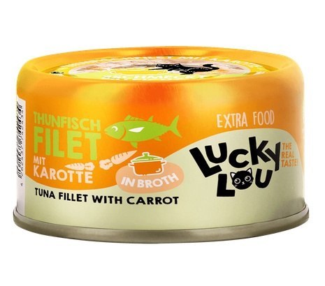 Lucky Lou Extrafood Tuńczyk i marchewka w bulionie puszka 70g Lucky Lou Extrafood Tuńczyk i marchewka w bulionie puszka 70g