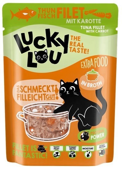 Lucky Lou Extrafood Tuńczyk i marchewka w bulionie saszetka 70g Lucky Lou Extrafood Tuńczyk i marchewka w bulionie saszetka 70g
