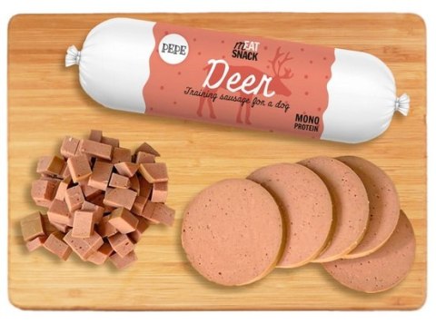Paka Zwierzaka PEPE Kiełbaska Deer (jeleń) 200g Paka Zwierzaka PEPE Kiełbaska Deer (jeleń) 200g