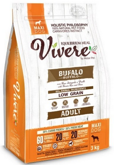 Vivere Maxi Adult Buffalo 3kg Karma Monobiałkowa z Bawołem dla dużych ras Vivere Maxi Adult Buffalo 3kg Karma Monobiałkowa z Bawołem dla dużych ras