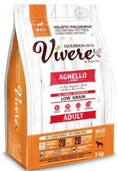Vivere Maxi Adult Lamb 3kg Karma Monobiałkowa z Jagnięciną dla dużych ras Vivere Maxi Adult Lamb 3kg Karma Monobiałkowa z Jagnięciną dla dużych ras