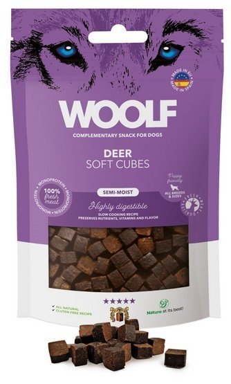 Woolf Soft Cubes Monoprotein Deer 100g Woolf Soft Cubes Monoprotein Deer 100g
