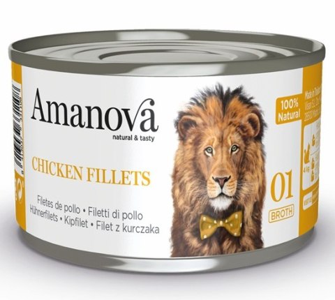 Amanova Kot Chicken Fillets w bulionie puszka 70g Amanova Kot Chicken Fillets w bulionie puszka 70g