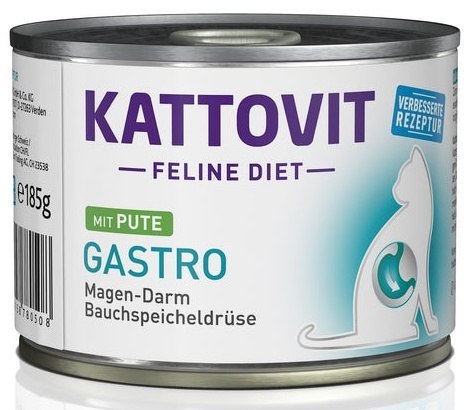 Kattovit Feline Diet Gastro indyk puszka 185g Kattovit Feline Diet Gastro indyk puszka 185g