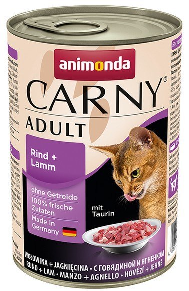 Animonda Carny Adult Wołowina + Jagnięcina puszka 400g Animonda Carny Adult Wołowina + Jagnięcina puszka 400g