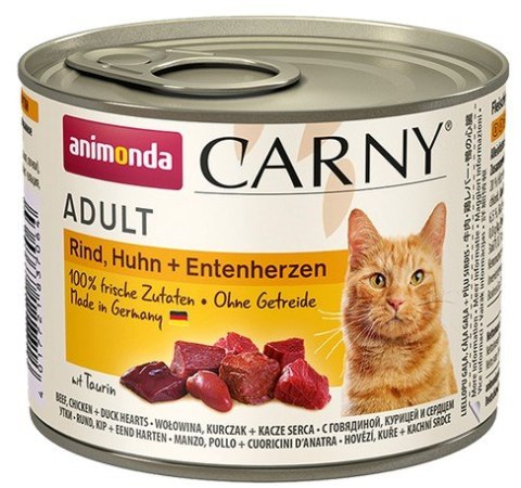 Animonda Carny Adult Wołowina, Kurczak + Kacze serca puszka 200g Animonda Carny Adult Wołowina, Kurczak + Kacze serca puszka 200g