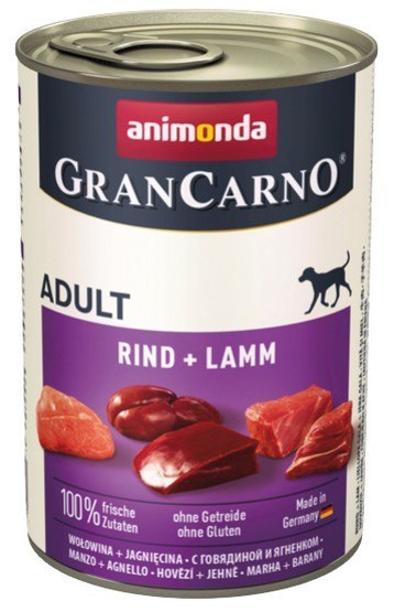 Animonda GranCarno Original Adult Rind Lamm Wołowina + Jagnięcina puszka 400g Animonda GranCarno Original Adult Rind Lamm Wołowina + Jagnięcina puszka 400g