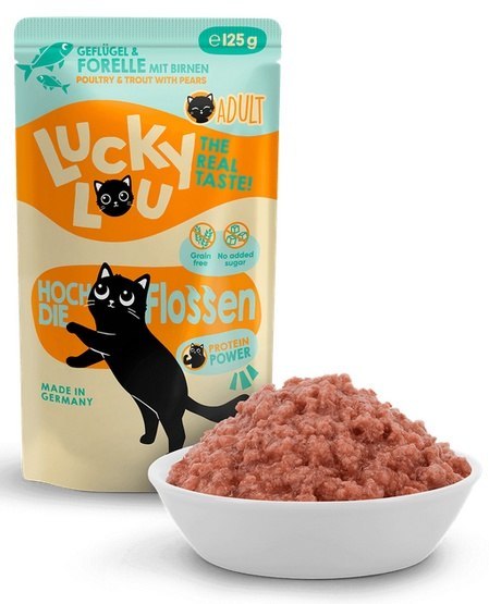 Lucky Lou Lifestage Adult Drób i pstrąg saszetka 125g Lucky Lou Lifestage Adult Drób i pstrąg saszetka 125g