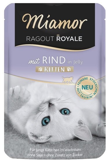 Miamor Ragout Royale Kitten z Wołowiną w galaretce saszetka 100g Miamor Ragout Royale Kitten z Wołowiną w galaretce saszetka 100g