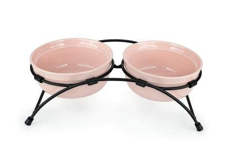 Miski ceramiczne na stojaku metalowym Miski ceramiczne na stojaku metalowym