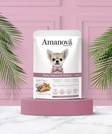 Amanova Dog Adult Tasty Salmon & Turkey - łosoś i indyk saszetka 100g [P06]