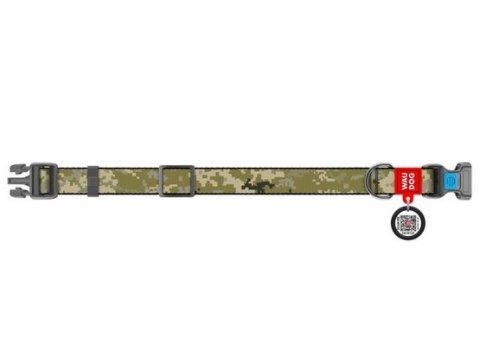 Collar WauDog Nylon Obroża nylonowa z QR-paszportem, plastikowy fastex, wzór MILITARY, L 25mm/33-49cm Collar WauDog Nylon Obroża nylonowa z QR-paszportem, plastikowy fastex, wzór MILITARY, L 25mm/33-49cm