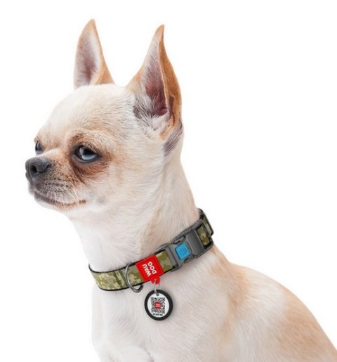 Collar WauDog Nylon Obroża nylonowa z QR-paszportem, plastikowy fastex, wzór MILITARY, M 20mm/28-40cm Collar WauDog Nylon Obroża nylonowa z QR-paszportem, plastikowy fastex, wzór MILITARY, M 20mm/28-40cm