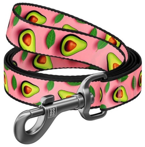 Collar WauDog Nylon Smycz nylonowa M 20mm/200cm, wzór AWOKADO NA RÓŻU Collar WauDog Nylon Smycz nylonowa M 20mm/200cm, wzór AWOKADO NA RÓŻU