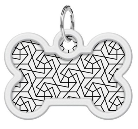 Collar WauDog Smart ID Zawieszka z QR-paszportem kość 4x3cm geometria Collar WauDog Smart ID Zawieszka z QR-paszportem kość 4x3cm geometria