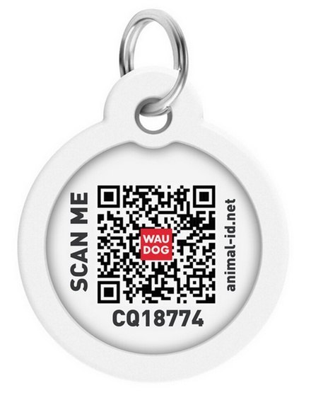 Collar WauDog Smart ID Zawieszka z QR-paszportem okrągła 3cm banany na różu Collar WauDog Smart ID Zawieszka z QR-paszportem okrągła 3cm banany na różu