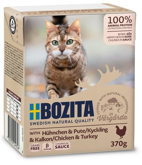 Bozita z Kurczakiem i indykiem - kawałki w sosie kartonik 370g Bozita z Kurczakiem i indykiem - kawałki w sosie kartonik 370g