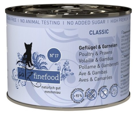 Catz Finefood Classic N.17 Drób i Krewetki puszka 200g Catz Finefood Classic N.17 Drób i Krewetki puszka 200g