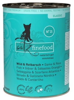 Catz Finefood Classic N.21 Dziczyzna i Karmazyn puszka 400g [termin ważności: 07.06.2025]