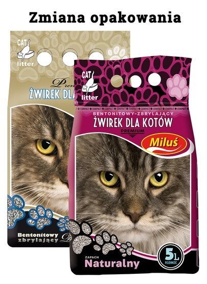 Miluś Premium żwir zbrylający bentonitowy 5L Miluś Premium żwir zbrylający bentonitowy 5L