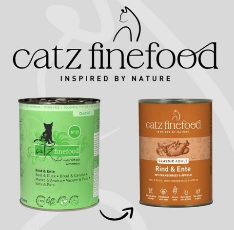Catz Finefood Classic N.23 Wołowina i Kaczka puszka 400g
