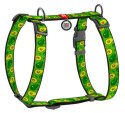 Collar WauDog Nylon Szelki nylonowe anatomiczne w kształcie litery H, z QR-paszportem, plastikowy fastex, wzór AWOKADO, rozmiar 