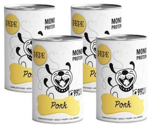 Paka Zwierzaka PEPE Zestaw puszek 3+1 GRATIS puszki 4x400g