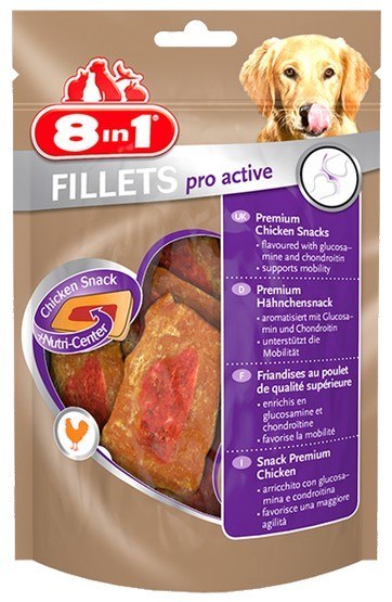 8in1 Fillets Pro Active - przekąska na stawy 80g 8in1 Fillets Pro Active - przekąska na stawy 80g