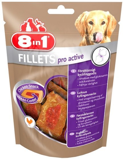 8in1 Fillets Pro Active - przekąska na stawy 80g 8in1 Fillets Pro Active - przekąska na stawy 80g