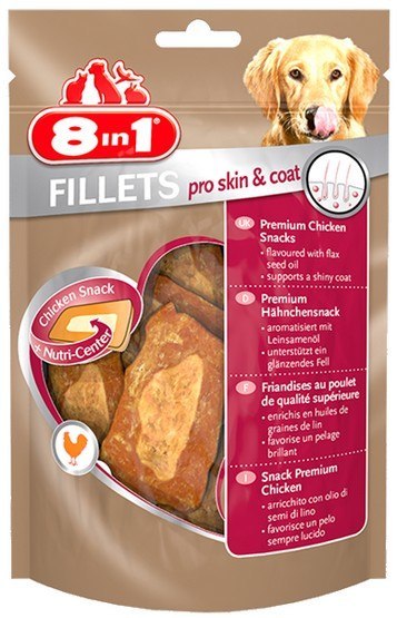 8in1 Fillets Pro Skin & Coat - przekąska dla zdrowej skóry 80g 8in1 Fillets Pro Skin & Coat - przekąska dla zdrowej skóry 80g