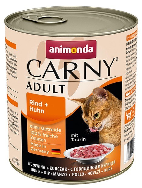 Animonda Carny Adult Wołowina + Kurczak puszka 800g Animonda Carny Adult Wołowina + Kurczak puszka 800g