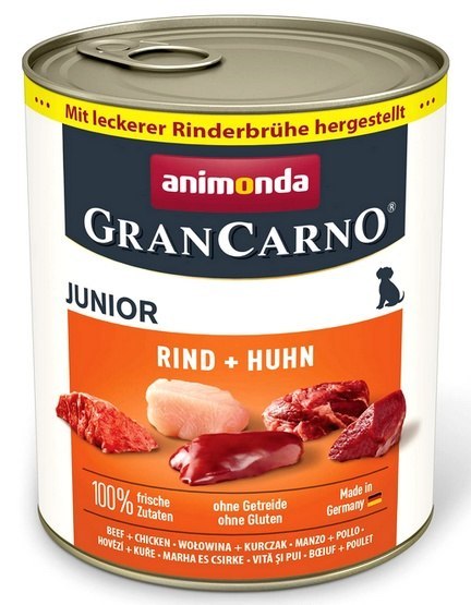 Animonda GranCarno Original Junior Rind Huhn Wołowina + Kurczak puszka 800g Animonda GranCarno Original Junior Rind Huhn Wołowina + Kurczak puszka 800g
